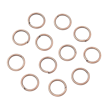 Open Jump Rings Brass Jump Rings, Cadmium Free & Lead Free, Red Copper, 10x1mm, 18 Gauge, Inner Diameter: 8mm, about 2600pcs/500g