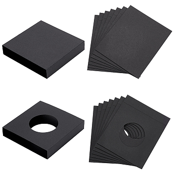 16Pcs 2 Styles Square Cardboard Boxes, for Floating Display Frame Stand Package, Black, 11x11x2cm, 8pcs/style