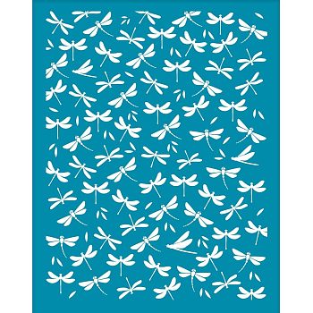 Silk Screen Printing Stencil, for Painting on Wood, DIY Decoration T-Shirt Fabric, Dragonfly Pattern, 100x127mm