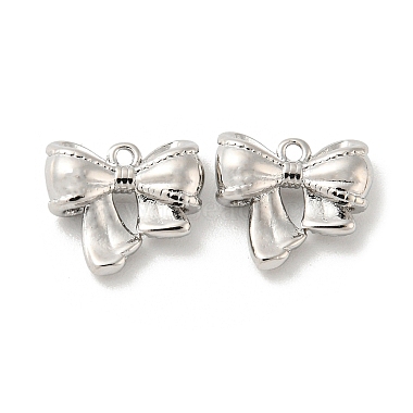 Real Platinum Plated Bowknot Brass Charms