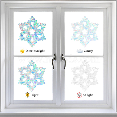 16 Sheets Waterproof PVC Colored Laser Stained Window Film Static Stickers(DIY-WH0314-081)-4