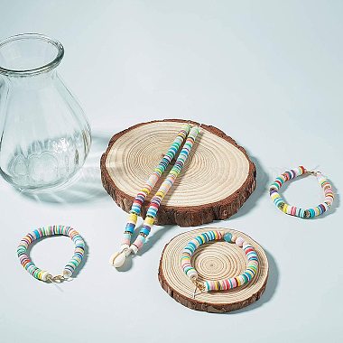 Flat Round Handmade Polymer Clay Beads(CLAY-R067-6.0mm-11)-4