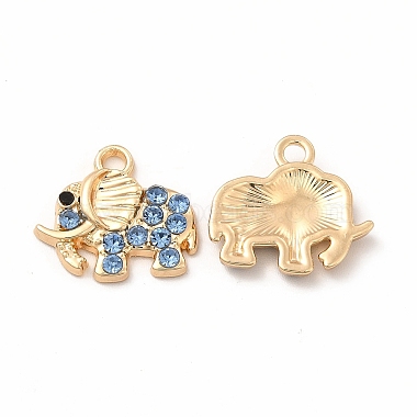 Golden Elephant Alloy+Rhinestone Pendants