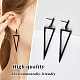 3 Pairs 3 Colors Alloy Hollow Out Triangle Dangle Stud Earrings for Women(EJEW-AN0003-03)-3