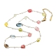 Colorful Glass Nuggets Link Chain Necklaces(NJEW-H041-03G)-1