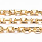 Ion Plating(IP) 304 Stainless Steel Cable Chains, Diamond Cut Chains, Soldered, Faceted, with Spool, Oval, Real 18K Gold Plated, 2.5x1.7~1.8x0.5mm, about 32.8 Feet(10m)/roll(CHS-H009-22G)