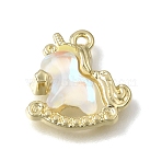 Brass Resin Pendants, Unicorn
Charms, Light Gold, 14x13x4mm, Hole: 1.1mm(RE-CBAE379-14LG)