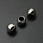 Resin European Beads, Large Hole Beads, Rondelle, Black, 12.5x9mm, Hole: 6~7mm(RESI-E027-13A)
