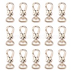 Alloy Swivel Clasps, Swivel Snap Hook, Flower, Light Gold, 46x19.5x8.5mm(PALLOY-TAC0010-01LG)