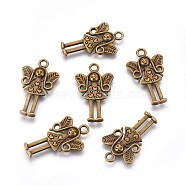 Tibetan Style Alloy Fairy Pendants, Cadmium Free & Lead Free, Antique Bronze, 25x15x2mm(X-TIBEP-S613-AB-LF)