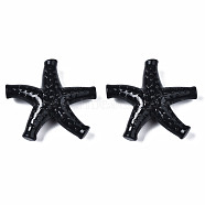 Acrylic Beads, Imitation Gemstone Style, Starfish, Black, 39x42.5x11.5mm, Hole: 2mm, about 85pcs/500g(OACR-N131-007)
