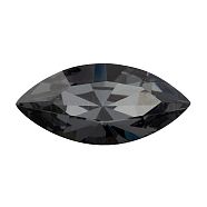 Preciosa&reg MAXIMA Crystal Fancy Stones, Czech Crystal, 435 14 615 Navette(Horse Eye), Aluminium Layer, 00030 260 NightFall, 8x4mm(X-PRC-FG8-00030-260)