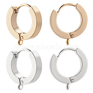 16Pcs 2 Colors 201 Stainless Steel Hoop Earrings Findings, with Vertical Loop, with 316 Surgical Stainless Steel Earring Pins, Ring, Golden & Stainless Steel Color, 15.5x14x3mm, Hole: 1.4mm, Pin: 1mm, 8Pcs/color(STAS-BBC0002-66)