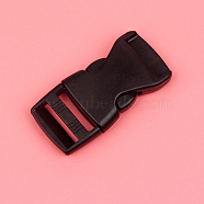 Plastic Adjustable Quick Contoured Side Release Buckle, Black, 50x25x9mm, Hole: 20x4mm(PURS-PW0001-155A-05)