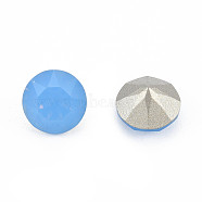 K9 Glass Rhinestone Cabochons, Pointed Back & Back Plated, Faceted, Diamond, Sapphire, 8x6mm(MRMJ-N029-16-04)