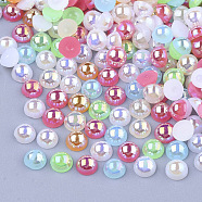 ABS Imitation Pearl Cabochons, AB Color Plated, Dome/Half Round, Mixed Color, 5x2.5mm, about 10000pcs/bag(OACR-Q176-5mm-M)
