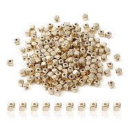 CCB Plastic Spacer Beads, Cube, Light Gold, 3.5x3.5x3.5mm, Hole: 1.4mm(CCB-YW0001-14)