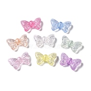Crackle Transparent Acrylic Beads, Mixed Color, Bowknot, 14.5x22x6mm, Hole: 1.8mm, about 500pcs/500g(OACR-G033-05B)