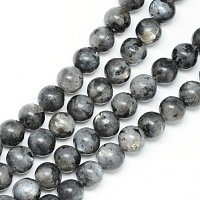 labradorite naturelle rangées de perles, arrondir, 6 mm, trou: 1 mm, environ 65 pcs / brin, {1 pouce
