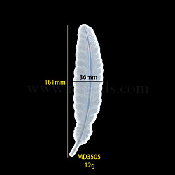 Bookmark Molds Silicone Molds, for UV Resin, Epoxy Resin Jewelry Making, Feather, White, 161x36mm(X-SIMO-PW0001-379C)