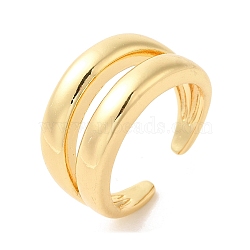 Brass Open Cuff Rings, Real 18K Gold Plated, Inner Diameter: 18mm(X-RJEW-P098-24G)