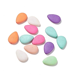 Opaque Acrylic Beads, Teardrop, Mixed Color, 17x11.5x4mm, Hole: 1.2mm, 895pcs/500g(OACR-H019-21)