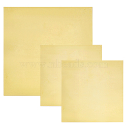AHADEMAKER 3Pcs 3 Style Brass Sheet, Square, Raw(Unplated), 100~150x100~150x0.8mm(KK-GA0001-47)
