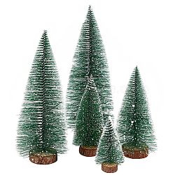 5Pcs 5 Style Artificial Mini PVC Pine Needle Christmas Tree, for Christmas Shopping Mall Window Desktop Decoration, Dark Green, 55~108x105.5~300mm, 1pc/style(AJEW-GA0005-94)