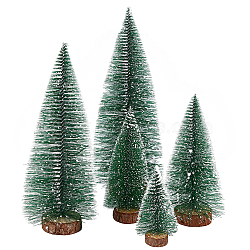 AHADERMAKER 5Pcs 5 Style Artificial Mini PVC Pine Needle Christmas Tree, for Christmas Shopping Mall Window Desktop Decoration, Dark Green, 55~108x105.5~300mm, 1pc/style(AJEW-GA0005-94)