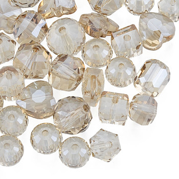 Transparent Glass Beads, Mixed Shapes, Wheat, 7~10x7~10x5~9.5mm, Hole: 1~1.5mm