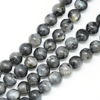 Natural Larvikite Beads Strands, Round, 6mm, Hole: 1mm, about 65pcs/strand, 15.7 inch