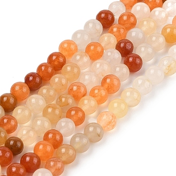 Natural Golden Silk Jade Beads Strands, Round, 6mm, Hole: 1.2mm, about 64~68pcs/strand, 14.96~15.35 inch(38~39cm)