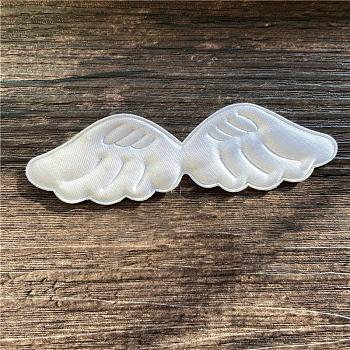 Cloth Angel Wings Ornament Accessories, Fabric Embossed Wings, Craft Wings, for DIY Children's Clothes, Hair Accessories, Snow, 30x100mm