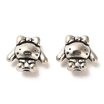 Tibetan Style Alloy Beads, Cadmium Free & Lead Free, Dog, Antique Silver, 14x16x7.5mm, Hole: 2.5mm, about 293pcs/1000g