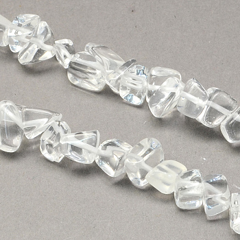 Natural Quartz Crystal Beads Strands, Rock Crystal Beads, Chip, 8~18x6~12x3~7mm, Hole: 1mm, about 160pcs/strands, 34.6 inch
