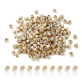 CCB Plastic Spacer Beads, Cube, Light Gold, 3.5x3.5x3.5mm, Hole: 1.4mm