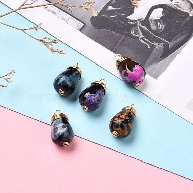 Natural Fire Crackle Agate Beads Pendants(PALLOY-JF00864)-2