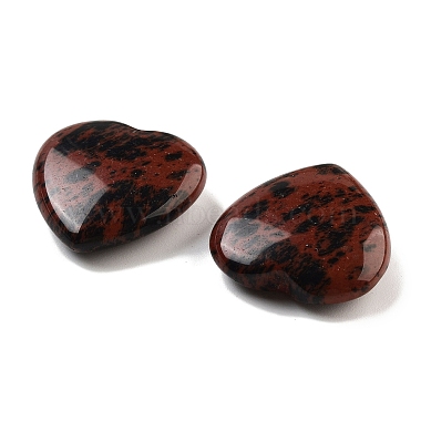 Heart Natural Mahogany Obsidian Worry Stone(G-C134-06A-24)-2