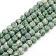 Frosted Natural Green Spot Jasper Round Bead Strands(G-M064-4mm-10)-1