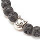 Natural Lava Rock Stretch Bracelet with Alloy Cat Beaded(BJEW-JB08309-01)-4