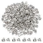 200Pcs Tibetan Style Alloy Tube Bails, Loop Bails, Bail Beads, Cadmium Free & Lead Free, Antique Silver, 9x6x6mm, Hole: 1.5mm, Inner Diameter: 4mm(FIND-DC0005-76)