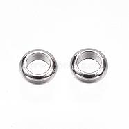 304 Stainless Steel Spacer Beads, Ring, Stainless Steel Color, 5x2mm, Hole: 3mm(STAS-D448-033P)