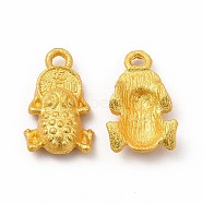 Rack Plating Alloy Pendants, Frog Charm, Matte Gold Color, 17x10.5x4mm, Hole: 1.5mm(PALLOY-A001-16MG)