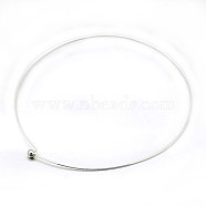Brass Necklace Making, Rigid Necklaces, Silver Color Plated, 5-1/2 inch(14cm)(X-BJEW-F132-01S)