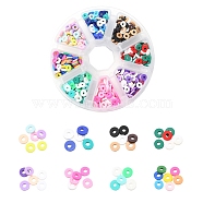 1200Pcs 8 Colors Handmade Polymer Clay Beads, Disc Heishi Beads, Mixed Color, 6x0.5~2mm, Hole: 1.6~1.8mm, 150pcs/color(CLAY-YW0001-15B)