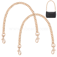 Elite 2Pcs Alloy Curb Chain Bag Strap, with Swivel Clasps, for Bag Straps Replacement Accessories, Golden, 40.5cm(FIND-PH0009-35)