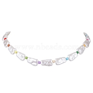 Plastic Imitation Pearl with Acrylic Beaded Necklaces for Women, Colorful, 15.75 inch(40cm)(NJEW-JN04662)