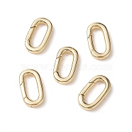 Brass Push Gate Snap Keychain Clasps, Long-Lasting Plated, Oval, Real 18K Gold Plated, 14x7.5x2mm(KK-L006-039G)