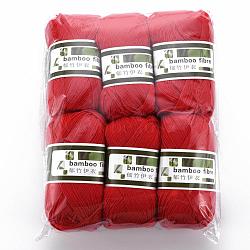 Soft Baby Yarns, with Bamboo Fibre and Silk, FireBrick, 1mm, about 140m/roll, 50g/roll, 6rolls/box(YCOR-R024-ZM011A)