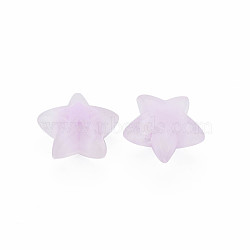 Transparent Acrylic Beads, Frosted, Bead in Bead, Star, Lilac, 15.5x16x9.5mm, Hole: 3mm, about 569pcs/500g(TACR-S152-11C-04)